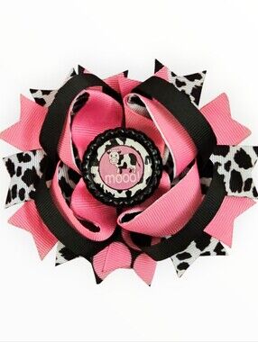 Cow Inspired Hairbow